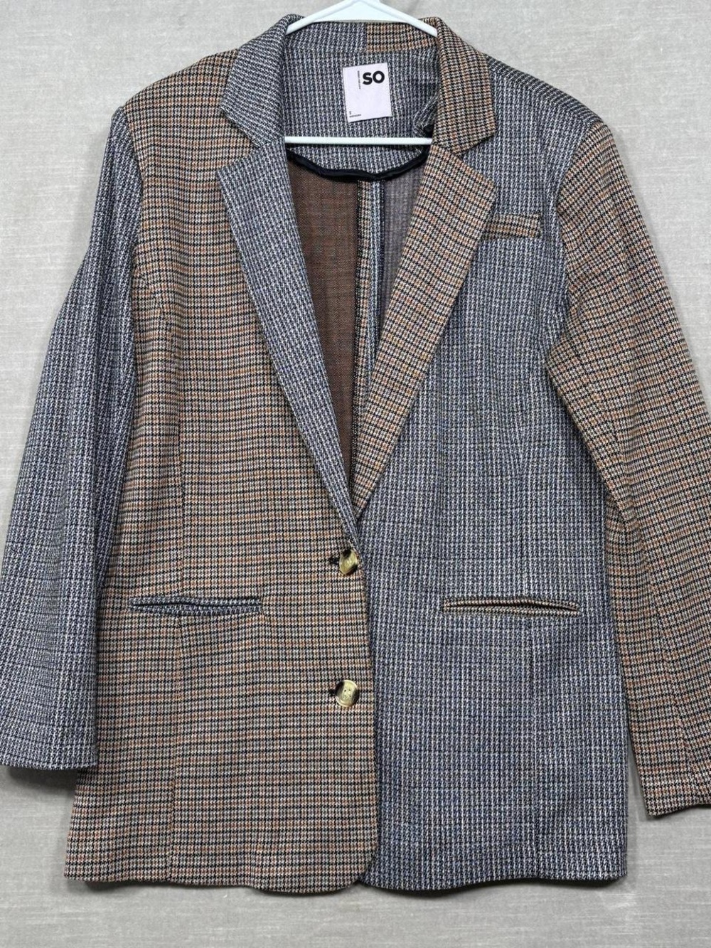 colorblock checkered blazer